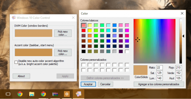 Personalizar colores en Windows 10